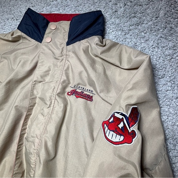 Vintage Cleveland Indians Jacket Mens Medium Chief Wahoo Mascot MLB Outerwear - Picture 1 of 11